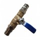 Brass ball valve  1/4" female with slip lock adapters for 3/8" tube