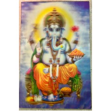 3D Lenticular lens picture-"Ganapathi' without frame-58x38 CM -58x38 CM (Code-LEN0011)