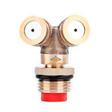 Brass  Sprayer head with double Nozzle and 1/2 inch male Inlet (Code: 0164-www.vikon.in)