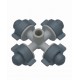 Four outlet fogger head with 0.7mm orifice nozzles- Gray -4 Pcs